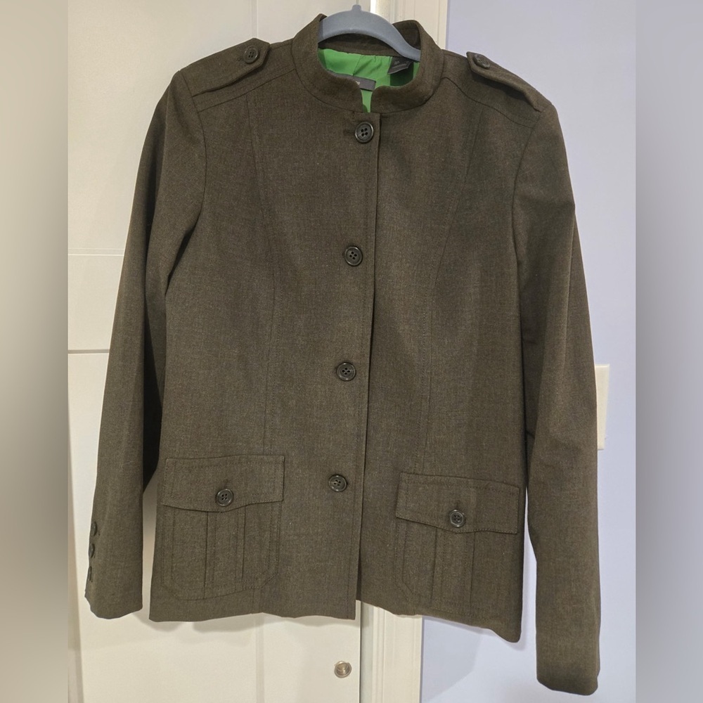Liz Claiborne Olive Green Military-Style Blazer